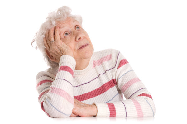 Portrait of old woman isolated