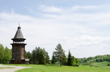 Wooden churches in the north Russia clipart