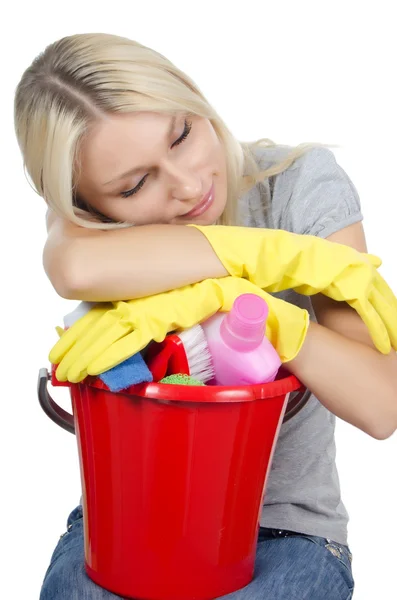 Portrait of the girl - concept Cleaning — Stock Photo, Image