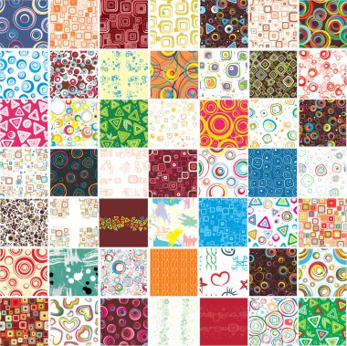 Big set stylish seamless wallpapers clipart