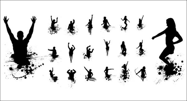 Tanzende Jungen und Mädchen — Stockvektor