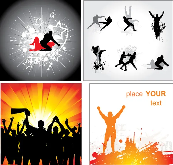 Set of silhouettes for sports championships — Stock Vector