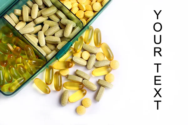 Tabletta, tablettát és vitaminok — Stock Fotó