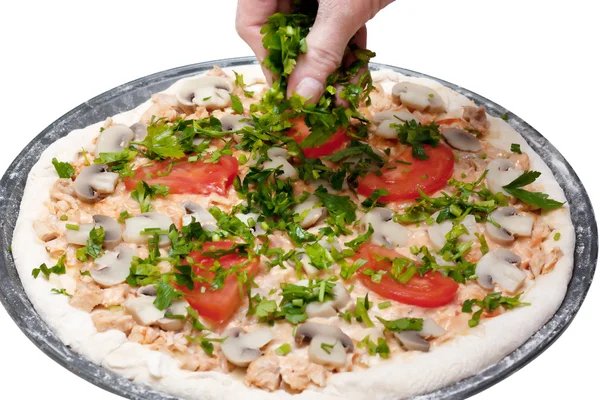 Pizza zubereiten — Stockfoto