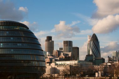 Skyscraper in London. View on 30 St. Mary Axe, City Hall clipart