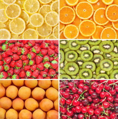 Healthy food background. Fruits and berrys set. clipart
