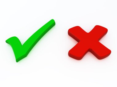 Right and wrong check mark signs clipart