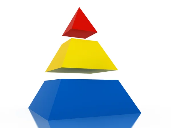 Piramide in basiskleuren — Stockfoto