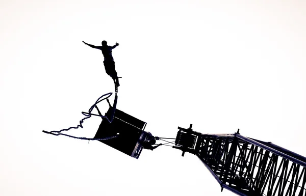 Bungee jumping Black and white — Stock Photo, Image