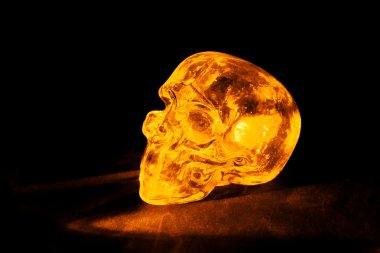 Yellow glass skull clipart