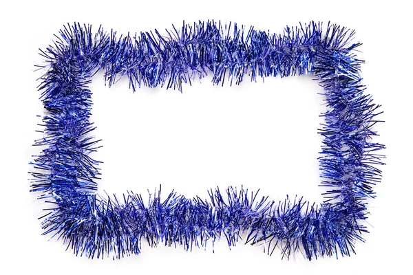 Blue tinsel border — Stock Photo, Image