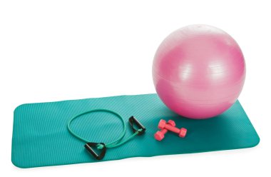 fitness ekipmanları üzerinde beyaz koleksiyonu