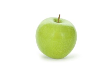 Beyaz arka plan üzerinde izole yeşil elma