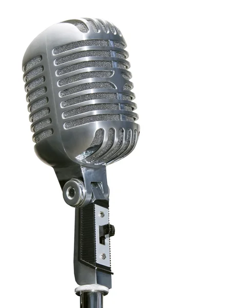 Retro-Chrom-Mikrofon isoliert auf weiß — Stockfoto