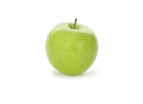 Elszigetelt fehér háttér feletti zöld alma — Stock Fotó