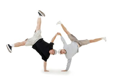 Genç breakdance eylem dans