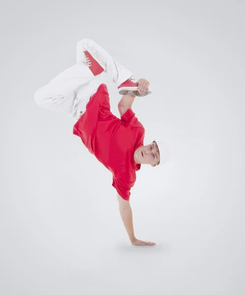 Adolescente bailando breakdance en acción — Foto de Stock