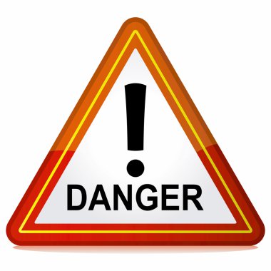 Red triangle warning sign clipart