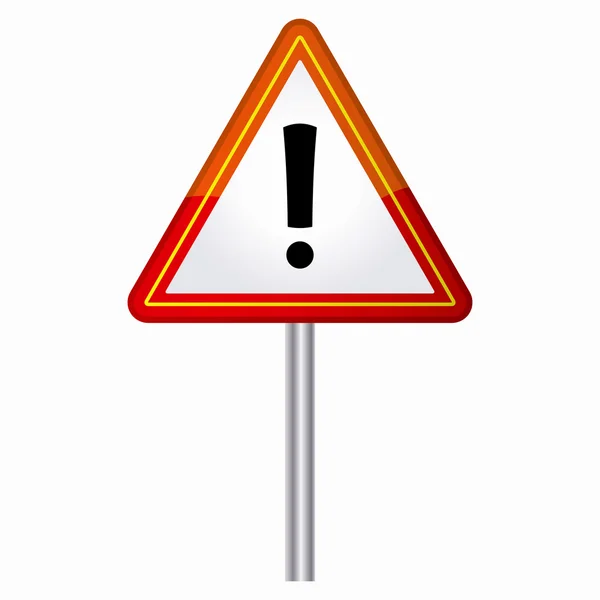 Panneau d'avertissement triangle rouge sur fond blanc . — Image vectorielle