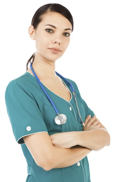 Ženský lékař s stetoskop — Stock fotografie