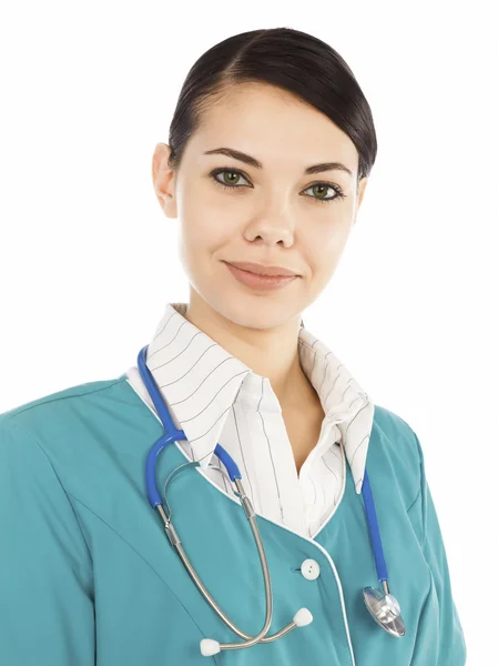 Médico femenino con estetoscopio —  Fotos de Stock