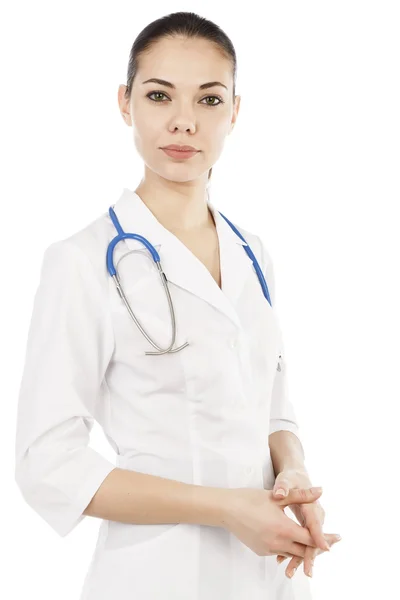 청진 기를 여성 의사의 초상화 — 스톡 사진