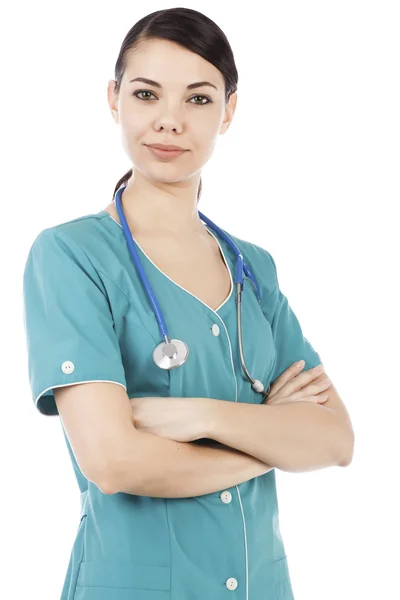 聴診器を持つ女性医師の肖像画 — ストック写真