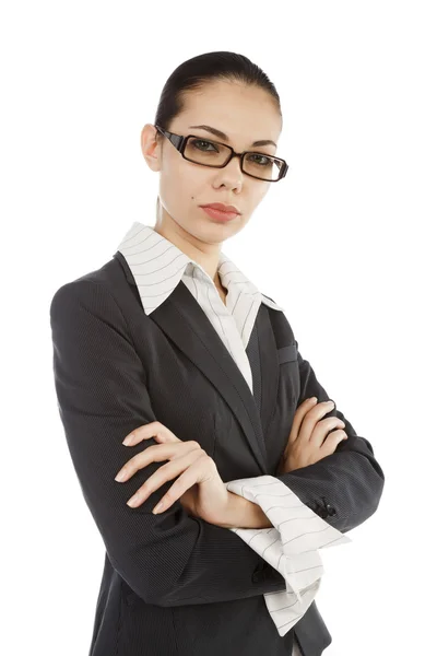 Portrait of young business woman wearing eye-glasses — Stock Photo, Image