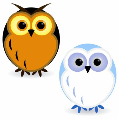 Two owls clipart
