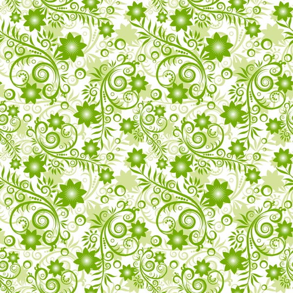 Seamless floral green background. — Stock Vector