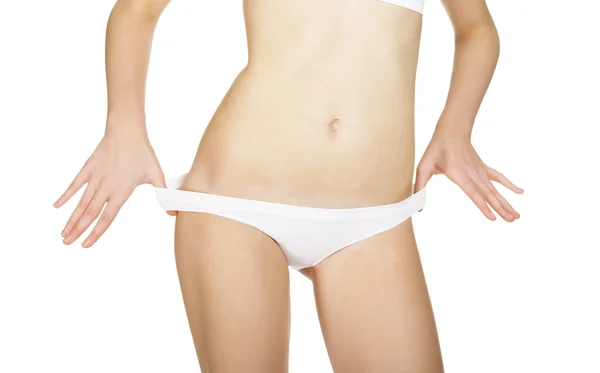 Тонке тіло жінки. Ізольовані на білому тлі — стокове фото
