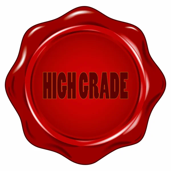 Wax seal with text "High Grade" — Stock Vector