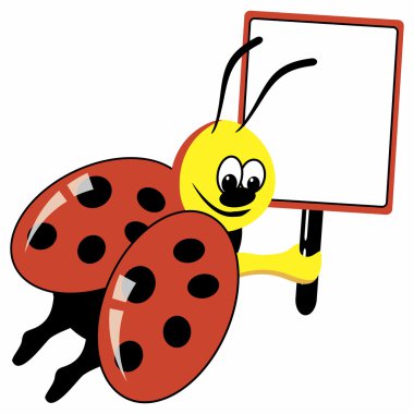 Cartoon ladybird with speech bubble clipart