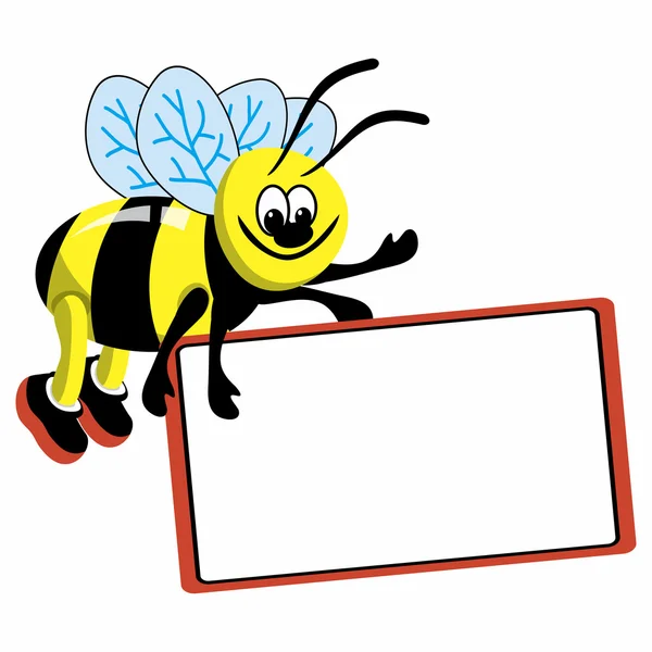 Bee with speech bubble — Stock Vector