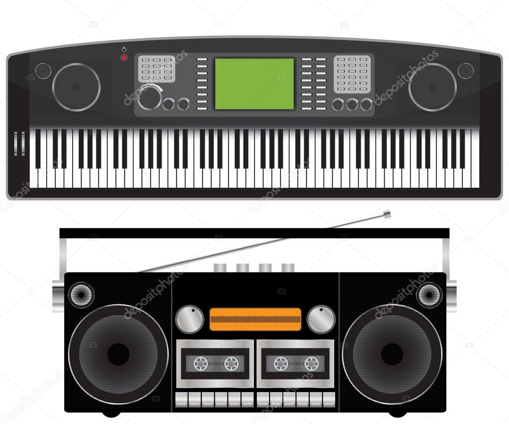 Electronic piano and tape recorder