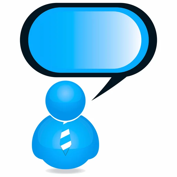 Icône de personne en plastique avec bulle de parole et cravate — Image vectorielle