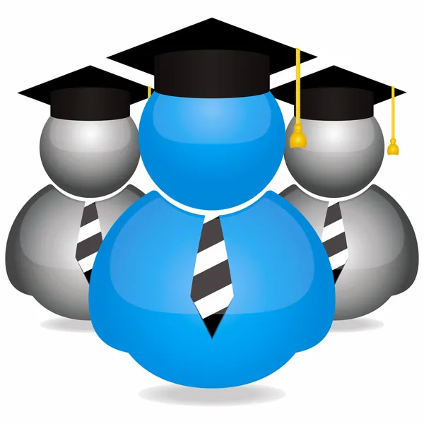 Graduation students icons — Stock Vector