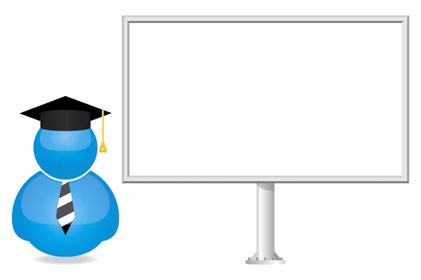 Student ikona a billboard — Stockový vektor