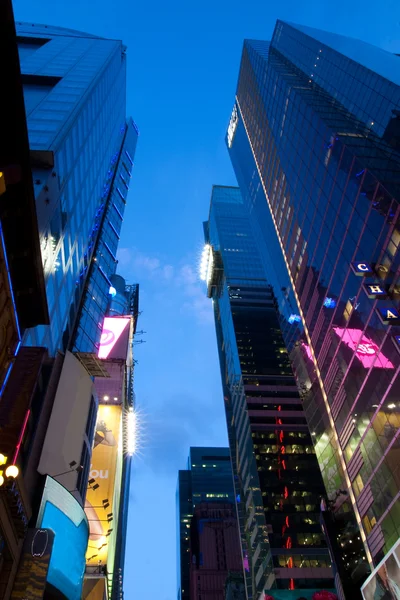 Edifícios corporativos em Times Square New York — Fotografia de Stock