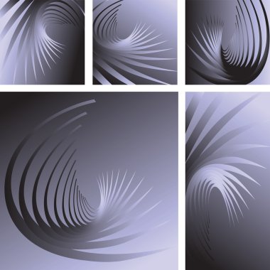 Twisting movement. Abstract backdrops set. clipart