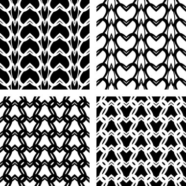 Seamless lacy knitted patterns. clipart