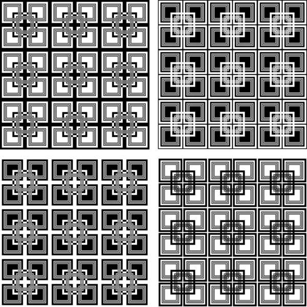 Conjunto de patrones a cuadros sin costura . — Vector de stock