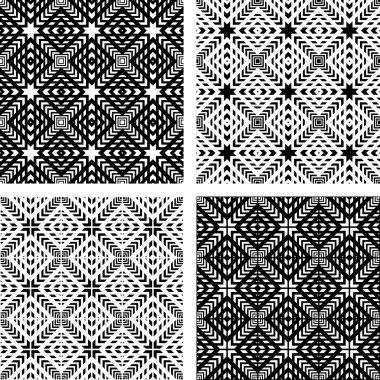 Seamless patterns set. Geometric textures. clipart