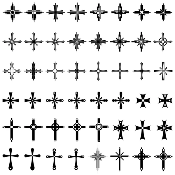 Ensemble de croix . — Image vectorielle