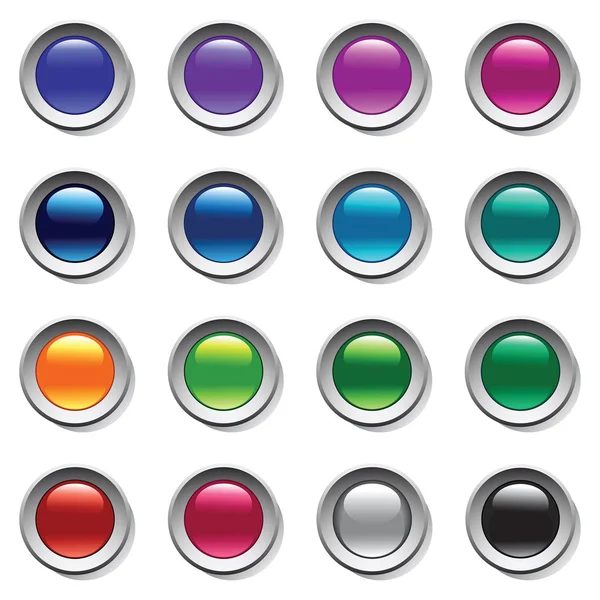 Düğmeleri ayarlayın. renk paleti. — Stok Vektör