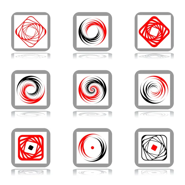 Design elements with spiral movement. — Stock Vector