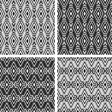 Seamless geometric patterns with rhombuses ornate. clipart