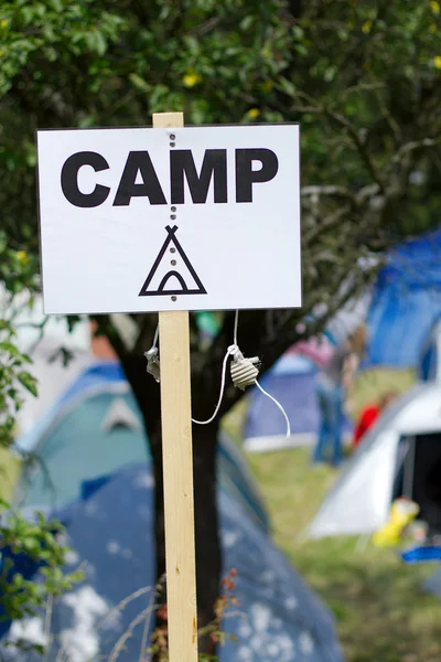 Sinal de acampamento — Fotografia de Stock