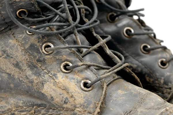 泥泞的靴子 — 图库照片