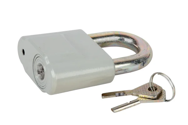 A fechadura articulada e chaves — Fotografia de Stock